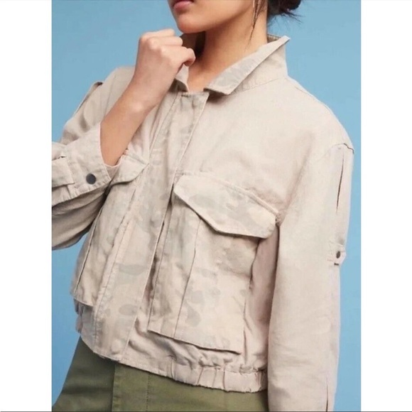 Anthropologie Hei Hei cropped linen jacket sz XS - Picture 2 of 12